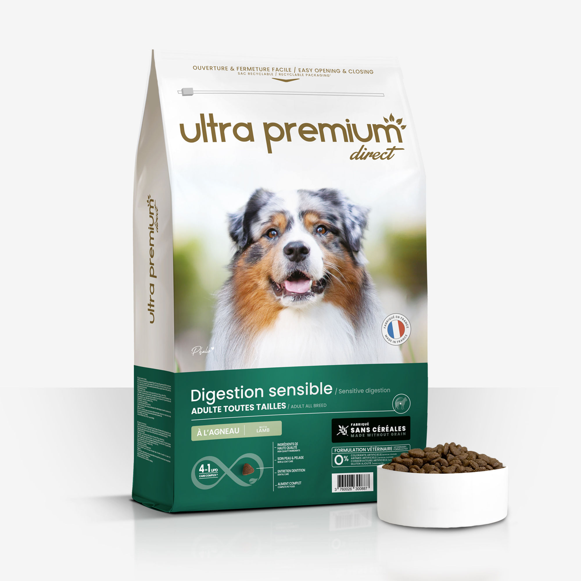 Ultra Premium Direct Croquettes Sans Céréales Chien Digestion Sensible