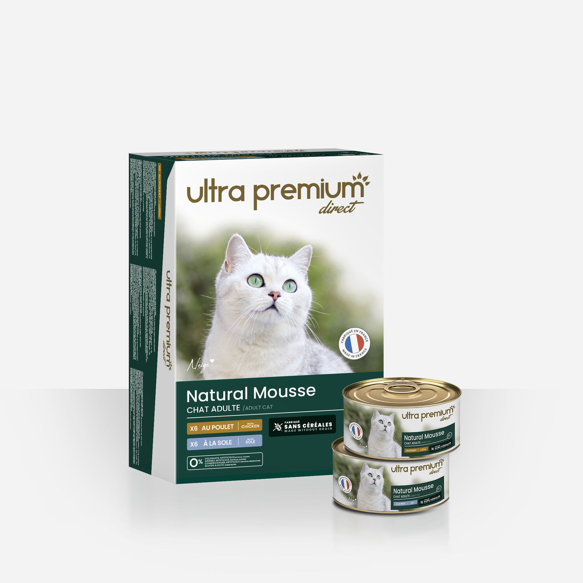 Ultra Premium Direct Mousse Chat sans Céréales sole poulet